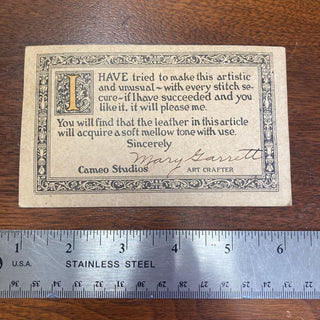 vintage cameo studios tooledleather wallet/clutch