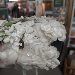 Vintage Hat, 1920s Wedding Bridal Headpiece Flapper Art Deco mixed flowers FIRM