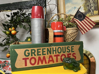 Greenhouse tomatoes crate, wood handle