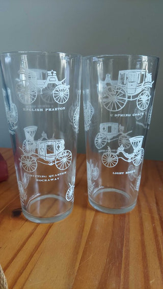 (2pc set) MCM history of "Carraiges" Highball Glass Set