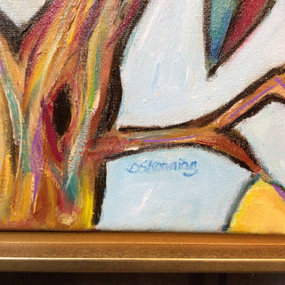 Original Art "Partridge in a Pear Tree" 11x14 Framed oil on Canvas
