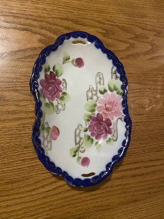 CHINA E-OH NIPPON FLORAL SERVING DISH