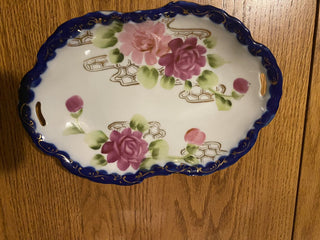 CHINA E-OH NIPPON FLORAL SERVING DISH
