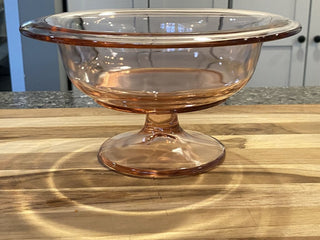 Pink Depression Glass Footed/pedestal Serving Bowl