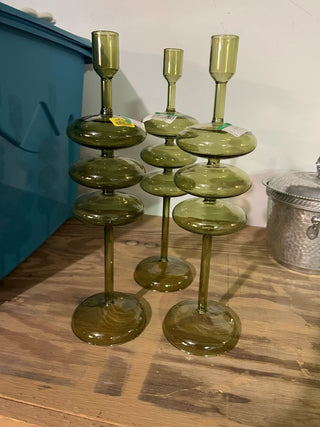 Green Bulb Candlestick Holder