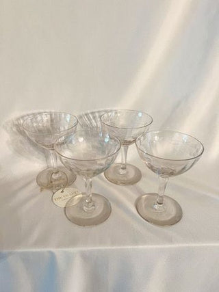 Etched Champagne Coupes (Set of 4)