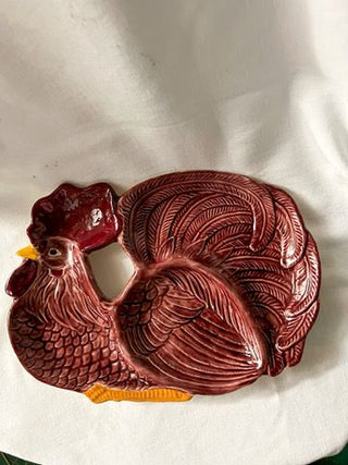 Ceramic Burgundy Bird Plate