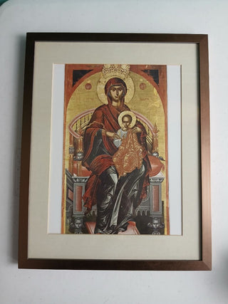 Framed Matted Print Panagia Queen of the Angels Greek Icon Virgin Mary