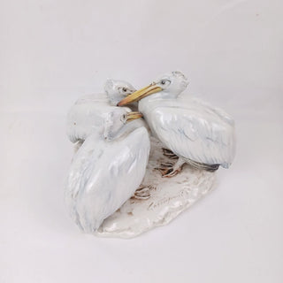 Guido Cacciapuoti (1892-1953) Italian Fine Porcelain Bird Grouping Egret Heron