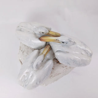 Guido Cacciapuoti (1892-1953) Italian Fine Porcelain Bird Grouping Egret Heron