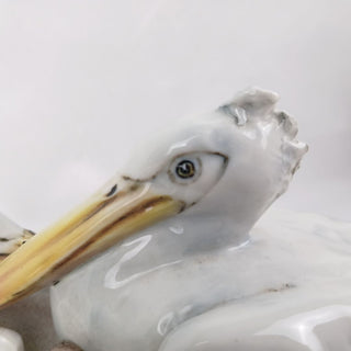 Guido Cacciapuoti (1892-1953) Italian Fine Porcelain Bird Grouping Egret Heron