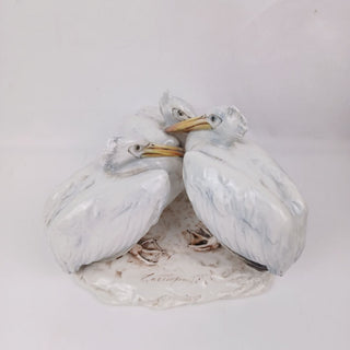 Guido Cacciapuoti (1892-1953) Italian Fine Porcelain Bird Grouping Egret Heron