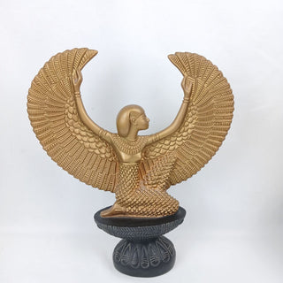 Egyptian Goddess 13" Gold Winged Isis Statue