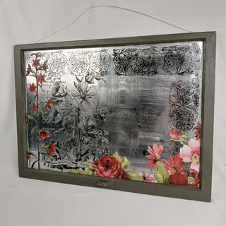 Victorian Botanical Wall Art Reclaimed Antique Window