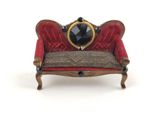 Miniature Loveseat Red Velvet