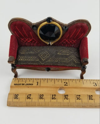 Miniature Loveseat Red Velvet