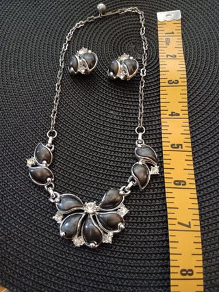 60sGreystone Necklace/Ear