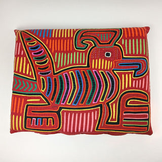 Vintage Hand Sewn MOLA Pillow Kuna Indians Cutwork Folk Art Embroidery Panama