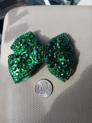 GrnSparkle BowJair Clip