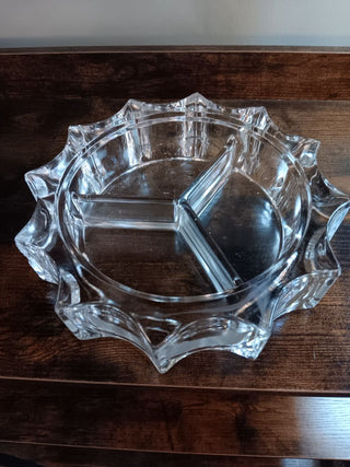 Vint. Heavy Divided Candy Dish