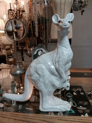 Awesome Italian Terracotta Kangaroo w "Joey"