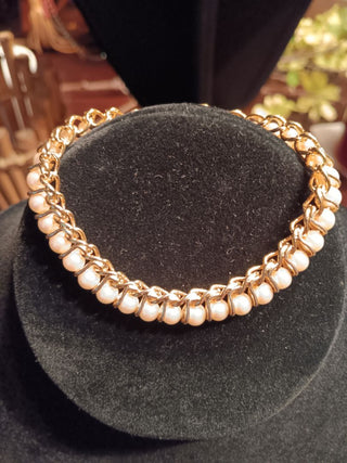 Vint"Monet" Gld/Pearl Bracelet