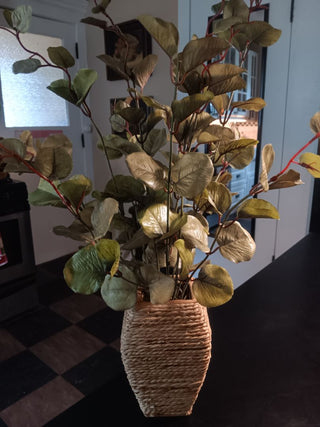 FauxPlant in Wicker Vase