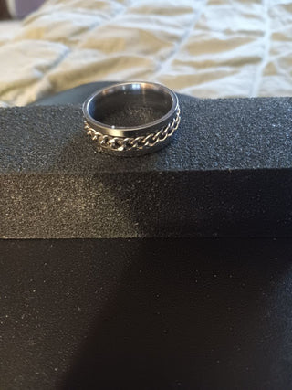 Stainless Ring w Chain