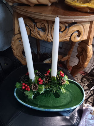 MCM Haeger Pottery Centerpiece. Hold Taper Candles