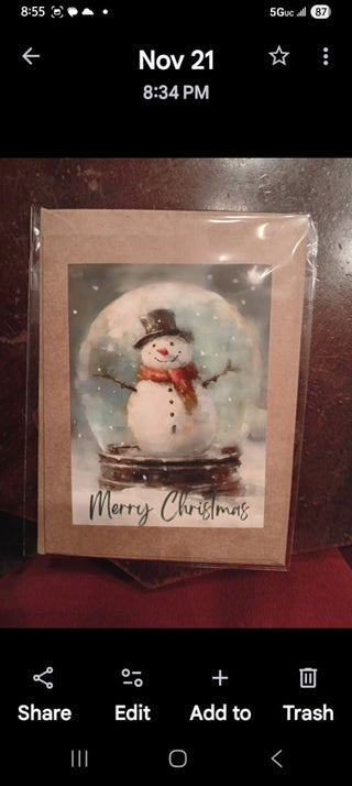 Merry Snowman Card