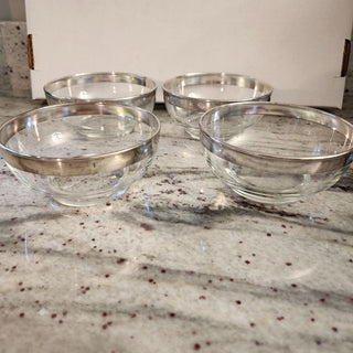 Silver Rim D Thorpe Bowls Set 1 of 4