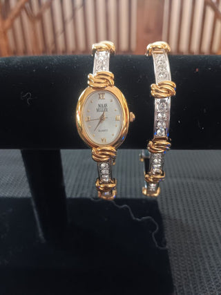Nolan Miller Rhinestone Watch & Bracelet Pr.
