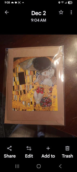 Klimt  Kiss Card