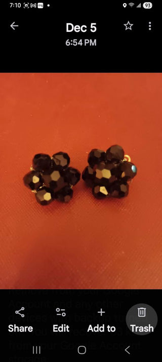 Blk Faceted Clip Ears