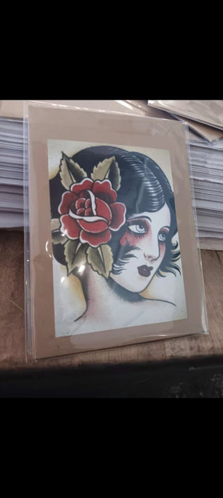 Traditional Rose Girl Card