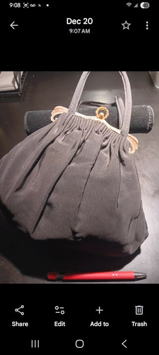 Elegant 50s Pouch Purse w Crystals