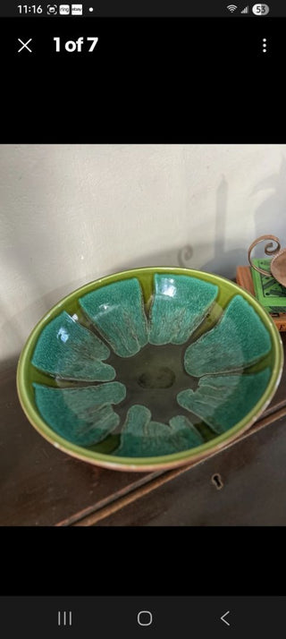 MidCentury(60s) Green Serve Bowl