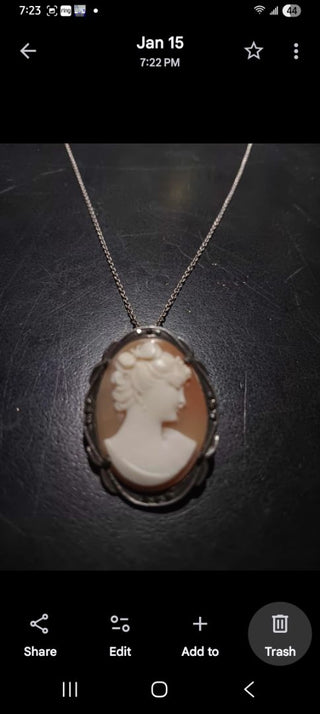 Vint.Cameo S.S.Chain/Marcasites