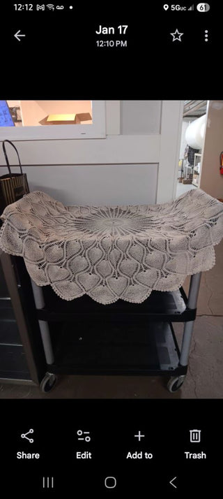 Antique Hand Made Lacy Tabletopper