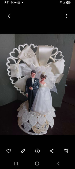 Vint. Wedding Cake Topper