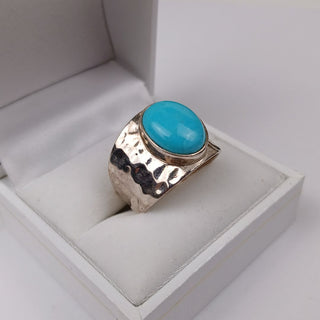 Maralago Larimar Ring 925 Silver Oval Cabochon