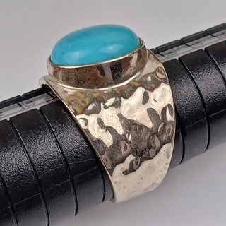 Maralago Larimar Ring 925 Silver Oval Cabochon