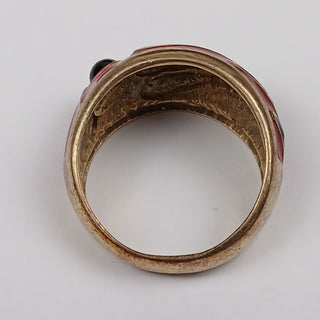 Signed 925 Italy Enamel Ring Onyx