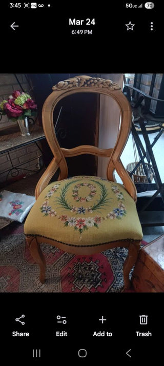 Vint Needlepoint Chair