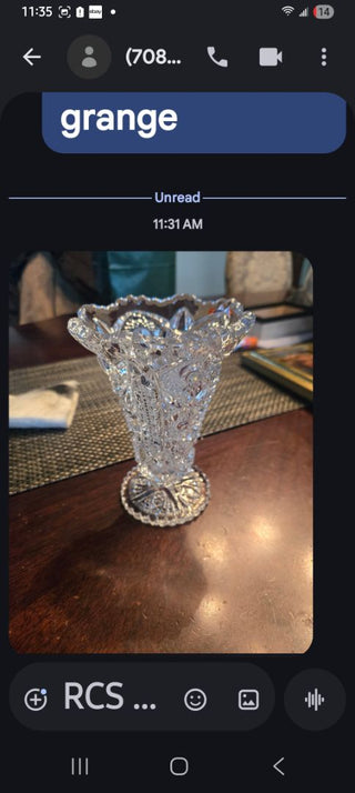 Vi t Pressed Glass Vase