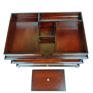 Bombay Mens Cherrywood Triple Stack Desk Organizer Office or Bedroom