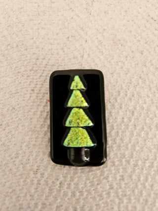 Dichroic Fused Glass Christmas Tree Pin