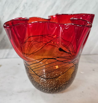 Handblown Glass Handkerchief Vase