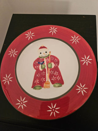 Hand-Painted Snowman Plate