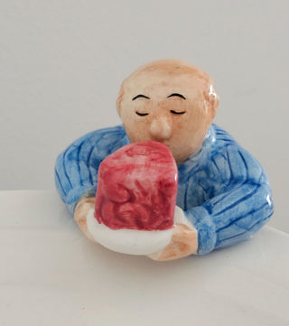 Vintage Lotus Chubbies "Let's Eat Cake" Ceramic Footed Plate